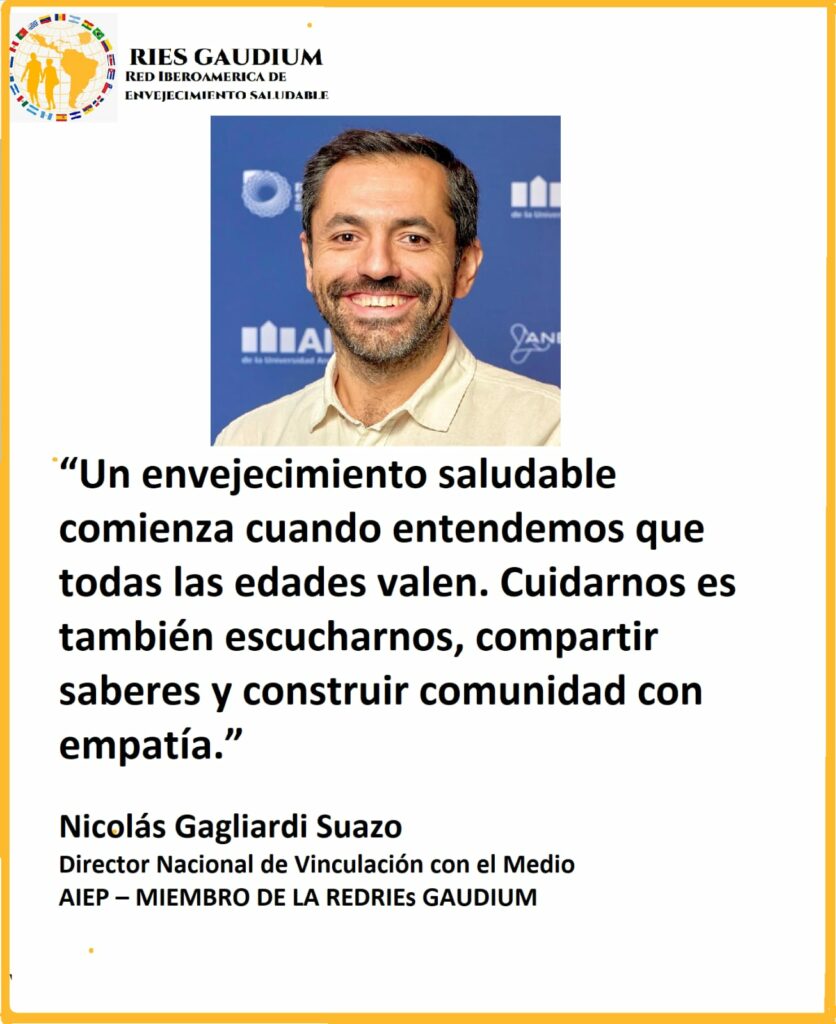 Nicolás Gagliardi Suazo se integra a RIES Gaudium como experto en envejecimiento saludable